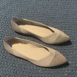 Rothy's The Point Gray and Silver Flats